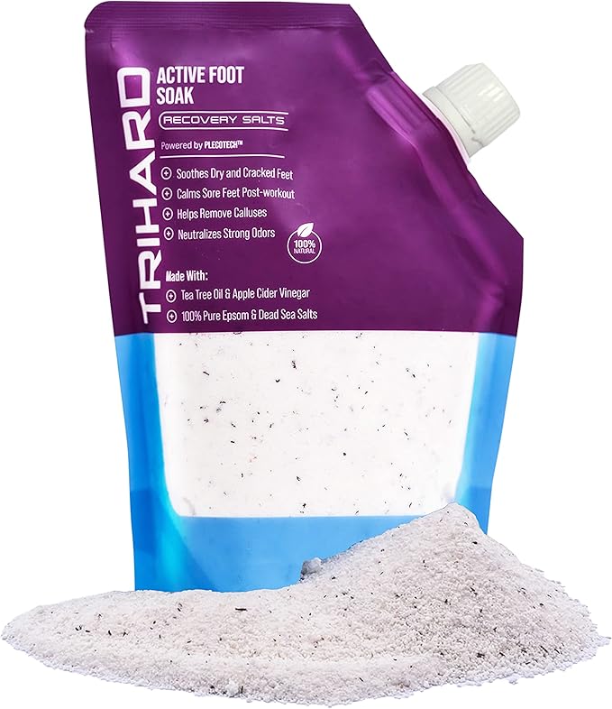 Active Foot Soak Salts – Epsom Salt with Tea Tree & Menthol, Pedicure Soak for Dry, Cracked Feet – Detox Soaking Salts for Relaxing Spa Treatment