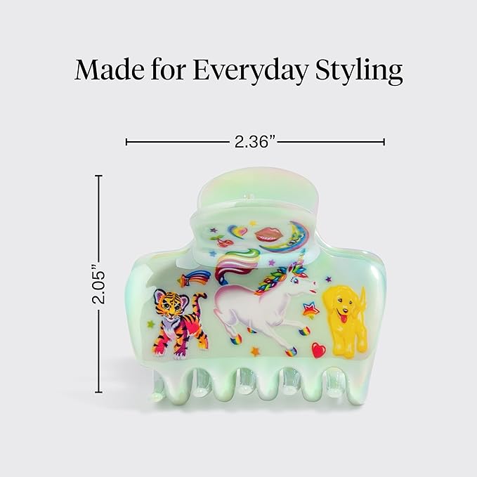 Lisa Frank x Kitsch Medium Cloud Hair Clip for Women - Lightweight & Sturdy Claw Clip with Rounded Edges for Comfortable Hold, Ideal for Half-Up Hairstyles & Low Buns - Markie