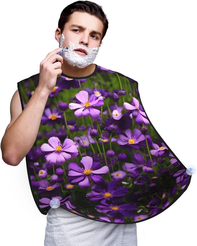 Rabbit Background Print Beard Bib Shaving Apron, Beard Hair Trimming Cape Gift For Dad