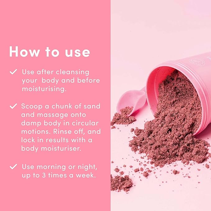 Sand & Sky Body Scrub Exfoliating Scrub Body Exfoliator - Australian Pink Clay Shimmer Body Polish with Macadamia Oil, Cellulite & Keratosis Pilaris, Biodegradable Glitter, 6.8 oz