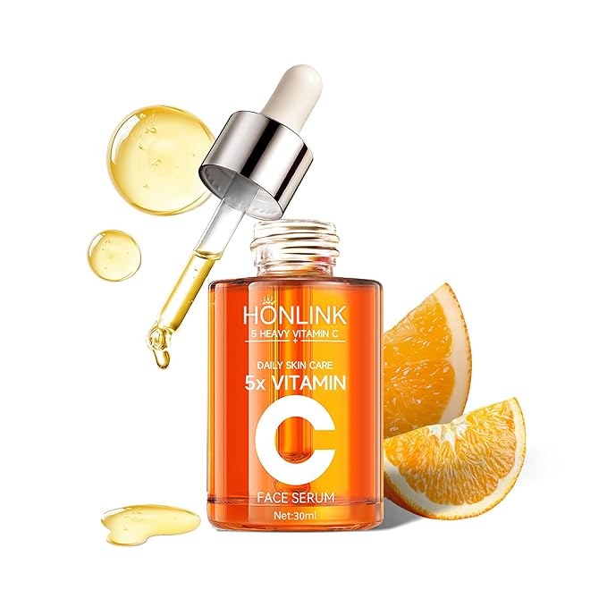 Premium 5X Vitamin C Face Serum 30ml - Vitamin C Serum with Niacinamide, Hyaluronic Acid & Collagen, Hydrating & Firming Essence for Glowing Skin and Even Tone