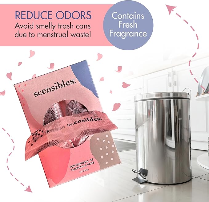 Personal Care Disposal Bags (150 Count, Pack of 3) - for Tampons, Pads, Liners, Condoms & More - Discreet, Hygienic & Odor-Reducing Disposal Solution