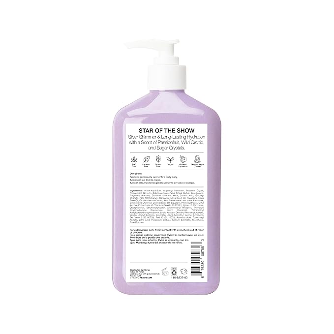 Hempz NEW Star Dust Body Lotion, Iridescent Glow Shimmer, Passionfruit and Wild Orchid, Hydrating and Nourishing Moisturizer, 17 oz.