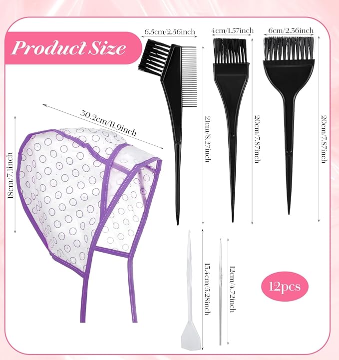 Highlight Cap, Highlight Caps for Hair Hair Dye Cap with Hooks – Professional Frosting & Highlighting Kit for Salon (Men & Women)