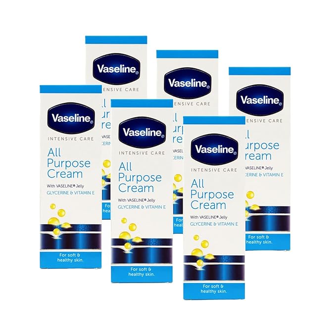 Vaseline Intensive Care All Purpose Cream Rough Cracked Skin Relief, 6-Pack, 1.41 FL Oz Each, 6 Tubes