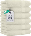 DAN RIVER 6-Pack Premium Hand Towels (16x28 Inches) - 100% Cotton, Ultra Soft, Lightweight, Highly Absorbent Towels for Bathroom, Spa, Gym, Salon, Hotel, and Travel - Ivory