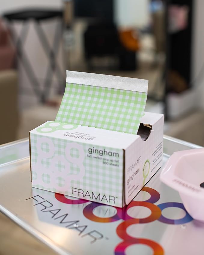 FRAMAR Gingham Hair Foil – Hair Foils For Highlighting, Pop Up Foil For Hair Highlighting, Salon Foils For Hair Highlighting Kit, Long Hair Foils For Bleach, Salon Foils For Hair Stylist – 500