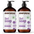 Everyone 3-in-1 Soap, Body Wash, Bubble Bath, Shampoo, 32 Ounce (Pack of 2), Vanilla and Lavender, made with Essential Oils for Men and Women