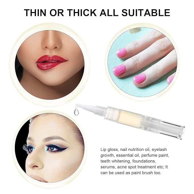 10 pcs 5ml Empty Cuticle Oil Pen, Nail Oil Twist Pen with Brush, Eyelash Growth Liquid Tube, Cosmetic Lip Gloss Container