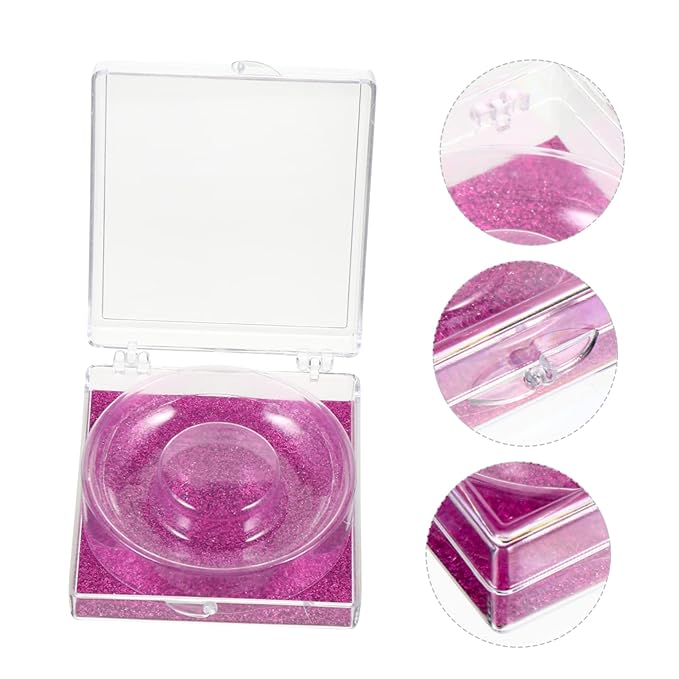 6pcs Square Glitter Eyelash Box Lash Tray Holder False Eyelash Case for Extensions