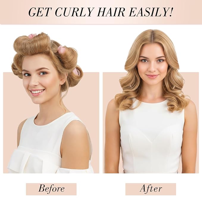 Heatless Curlers, Heatless Curls Overnight Set for Women, No Heat Hair Curlers to Sleep In, Jumbo Overnight Curls with Blowout Rods for Long Hair (Pink, 3 Pack Curling Rod with 1 Scarf)
