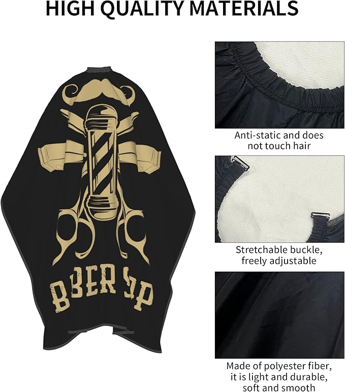 Adult Barber Cape, Professional Salon Haircut Capes, Haircut Kit Hairdressing Apron for Home Salon Barbershop