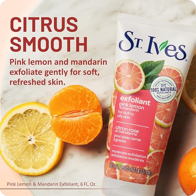St Ives Scrub, Even & Bright Pink Lemon & Mandarin Orange 6 Ounce (Pack of 3) by St. Ives
