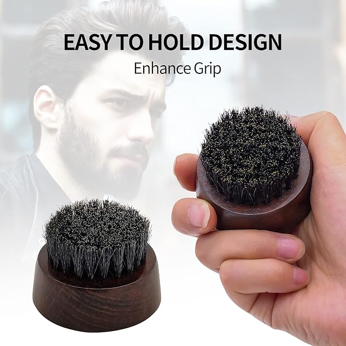 Beard Brush for Men - 100% Boar Bristle Beard Brush, Comes with Solid Wood Base - Mastering The Beards of Men All Over The World