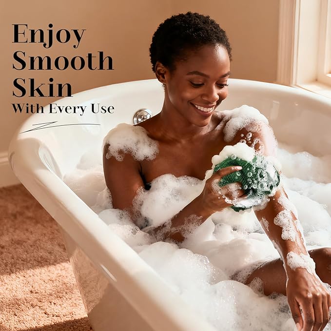 CORATED African Net Sponge Authentic with Knots, Shower Loofah Exfoliating Bath Sponge, Body Scrubber for Women and Men Daily Use Body Care, Travel Portable Bath Accessories Spa Gifts