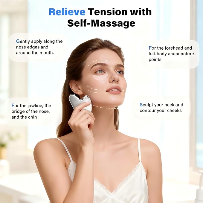 Stainless Steel Muscle Scraper Gua Sha Kit and Derma Edge Scraping Tools for Physical Therapy, Deep Tissue Guasha Massage Tool for Body and Face Relaxation (Brown-5pcs)