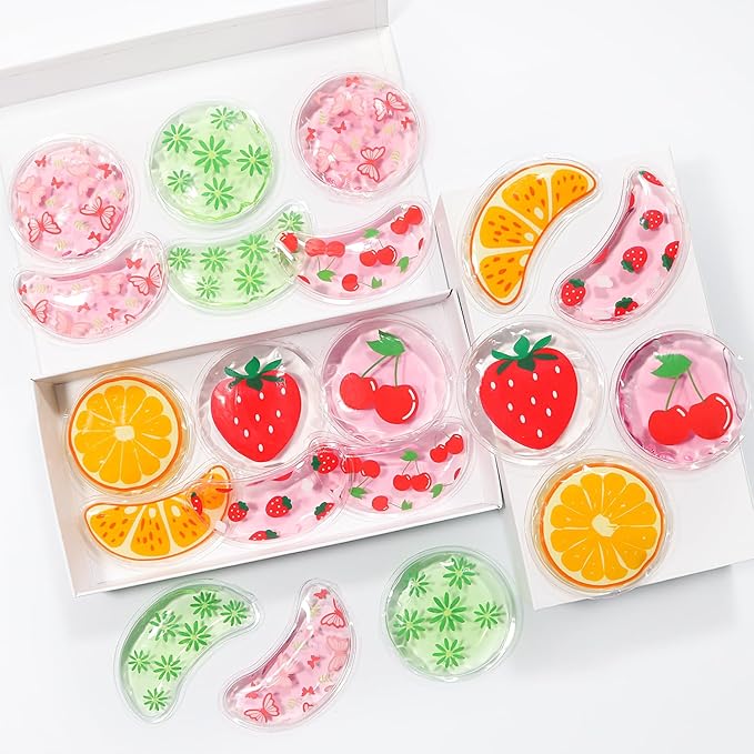 4PCS Gel Eye Ice Pack Set, Cold & Hot Compress, Reusable Cooling Gel Pads for Strain Relief, Relaxation, SPA and sleep(Butterflies)