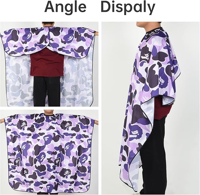 Professional Hair Cutting Cape Waterproof Barber Cape for Men Polyester Hair Styling Cape with Elastic Neckline