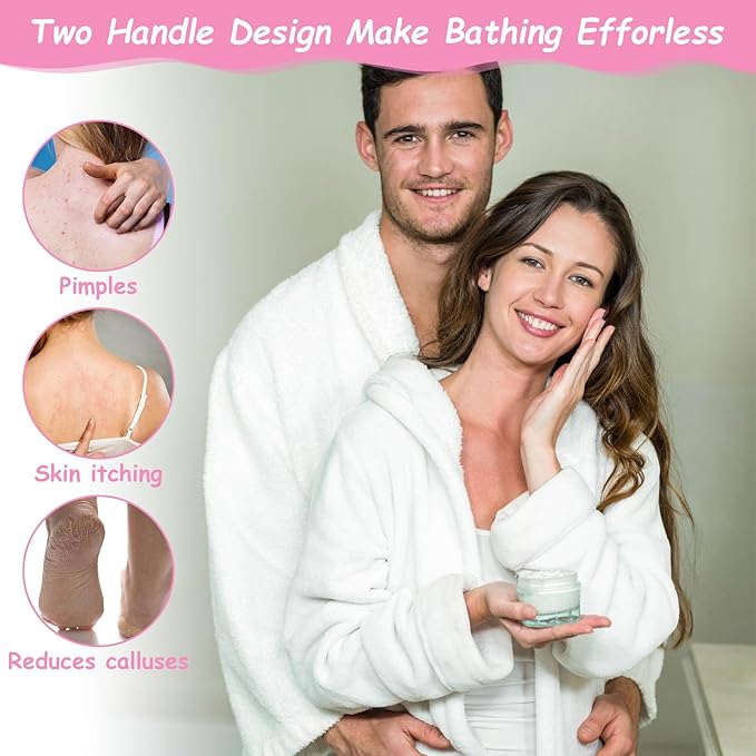 12 Pcs Exfoliating Back Scrubber for Shower with Handles Nylon Back Exfoliator Washers Stretchable Pull Strap Exfoliating Loofah Washcloth for Women Men Body Deep Cleaning Massages