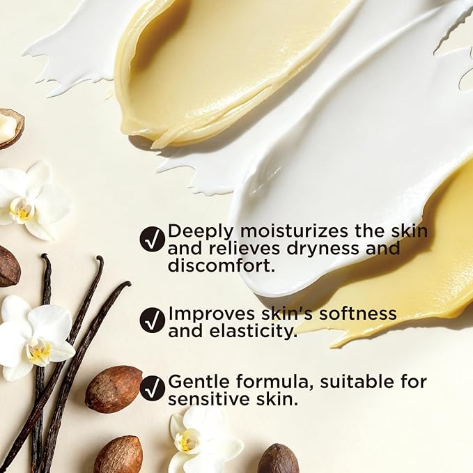Vanilla Whipped Body Butter, Shea Body Butter for Women Dry Skin, Natural Vanilla Lotion for Body Moisturizer-Deep Moisturizing and Softening-6.8 floz(200ml)