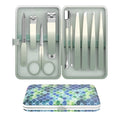 Manicure Set 10 in 1 Stainless Steel Nail Clippers Scissors Tweezers Grooming Kit with Travel Case (Green)