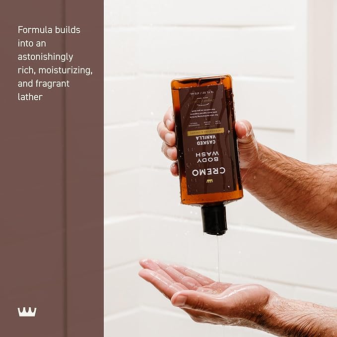 Cremo Body Wash for Men, Rich-Lathering Casked Vanilla, 16 Fl Oz