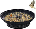 Ground Platform Bird Feeder Tray,11” Metal Large Standing Bird Feeder Mesh Seed Tray，for Outdoor Garden (Black-1 Pack)