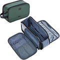 ZEEMO Travel Toiletry Bag for Men, Medium Water-Resistant Double-Sided Full-Open Dopp Kit, Versatile Organizer for Shower and Hygiene Accessories, Bathroom Essentials, Cosmetics, Green
