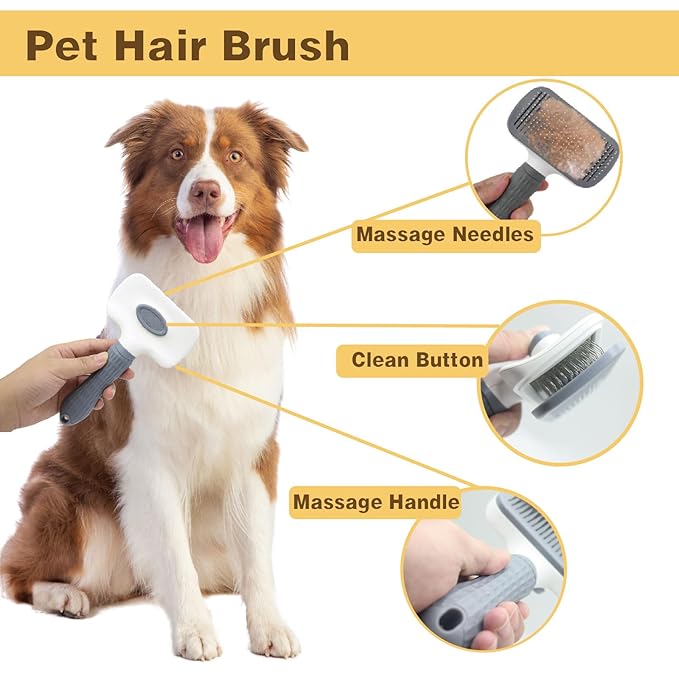 Pet Grooming Tools Kit for Dogs and Cats,8-in-One Home Pet Grooming Set,Includes Safety Scissors Set,Hair Removal Brush, Nail Clipper and File for Small Medium Large Dogs and Cats