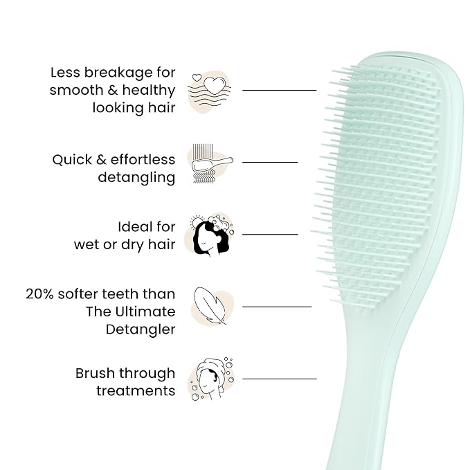 Tangle Teezer Fine Ultimate Detangler Brush, Dry & Wet Hair Brush to Detangle & Reduce Breakage for Fine Hair Types, Ice Blue