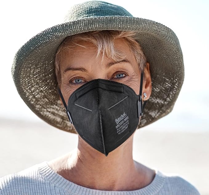 benehal NIOSH Approved N95 Face Masks Particulate Respirators, Pack of 25 N95 Masks, Individually Wrapped, Black