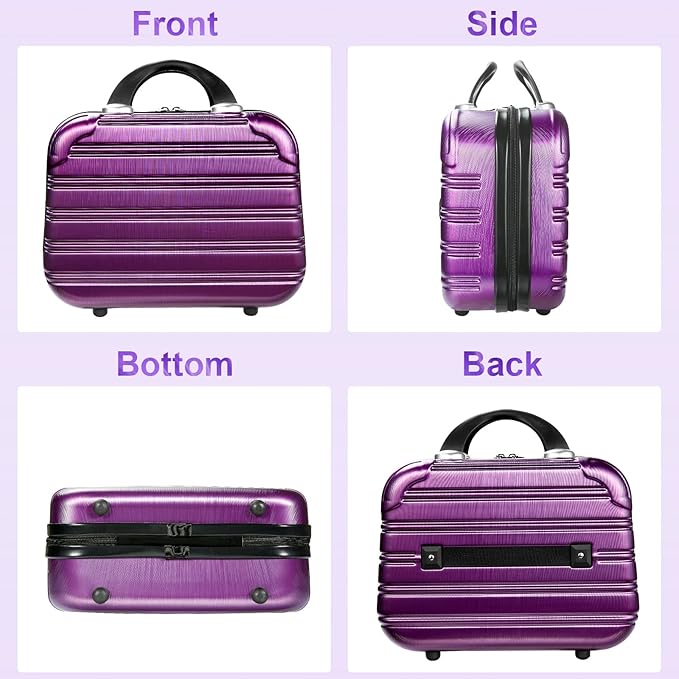 14-Inch Makeup Train Case Hardshell PC+ABS Travel Cosmetic Organizer, Makeup Storage Box for Toiletry Durable Portable Gifts for Women.