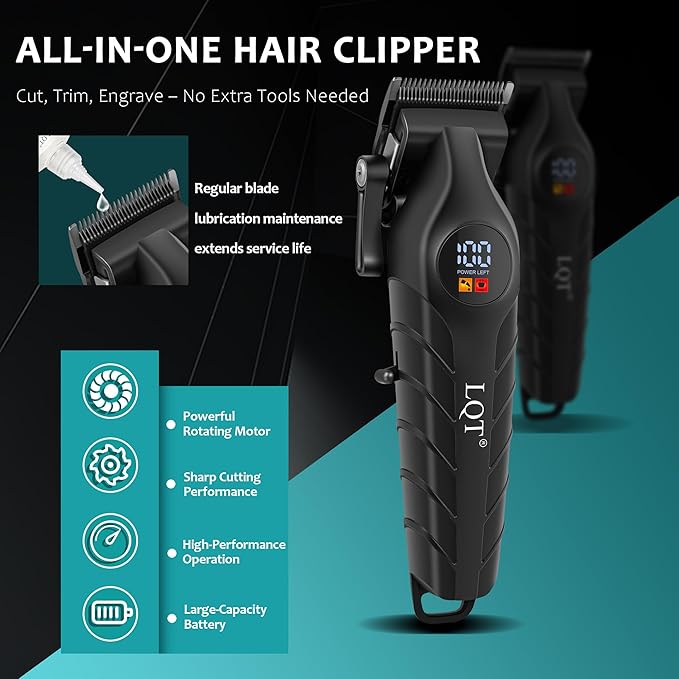 Hair Clippers for Men Professional - Barber Clippers for Hair Cutting & Grooming Rechargeable Beard Trimmer