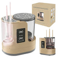 3 IN 1 Electric Makeup Brush Cleaner Machine With Makeup Brush Dryer-Holder-Portable Automatic USB Cosmetic Brushes Cleaner Tool for All Size Beauty Makeup Brush Set,Eyeshadow, Blush Brush (brown)