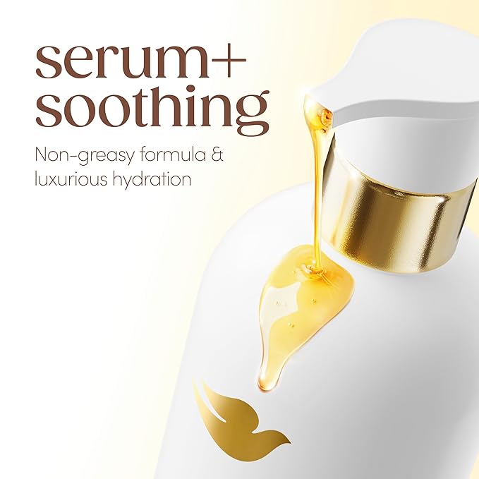 Dove Serum+ Shower Oil Body Wash with Glycerin Serum, Almond Oil & Sandalwood, Soothing Hydrating Cleanser, 15.3 fl oz