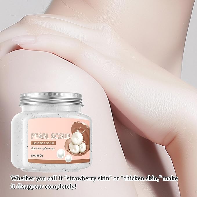 Pearl Body Exfoliator, Deep Cleaning Exfoliating Body Scrub, Moisturizing Nourishing Salt Rose Body Scrub, 350 g