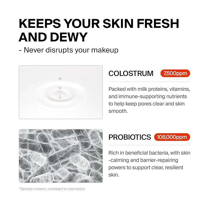 24/7 Colostrum Facial Serum Spray(Pink) - Ampoule Mist for Glass skin with Long Hydration, Poreless Smooth Skin, Before & After Makeup, Hyaluronic Acid, For All Skin types, 1.85 fl oz