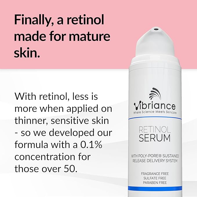 Vibriance Retinol Serum for Face - Reduces Appearance of Deep Wrinkles and Large Pores, Enhances Tone, Improves Complexion - Sensitive, Mature Skin Night Cream - 1 fl oz (Pack of 2)