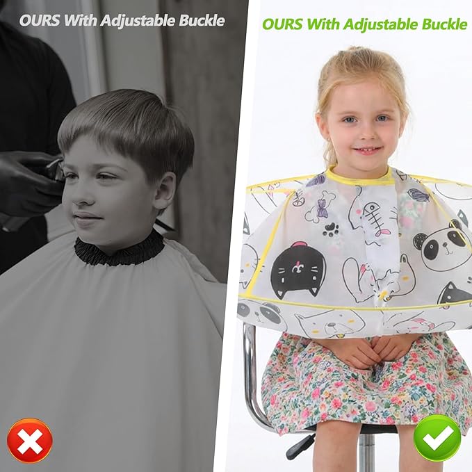 Kids Haircut Cape Umbrella, Hair Cutting Cape for Kids, Waterproof Foldable Umbrella Hair Catch Haircut Capes for Kid Adults Home Salon Barber Supplies(Light Yellow Puppy)