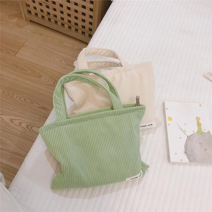 Wudygirl Makeup Bag Travel Cosmetic Bag for Women Small Makeup Pouch with Handle Zipper Cosmetic Pouch Handbag Aesthetic (Light Green)