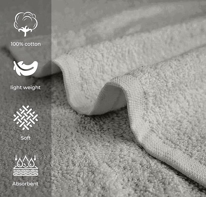 Avalon Towels Salon Towel - Silver Hand Towels Bulk Pack of 24 - 100% Cotton Absorbent Spa, Facial & Gym Towel for Working Out - 16x27 Inches (Not Bleach Proof)