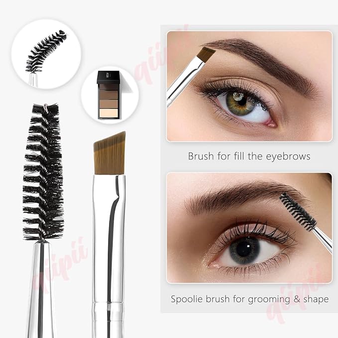 3PCS - 1 Eyelash Separator Comb+ 1 Double-Ended Angled Eyebrow Spoolie Brush + 1 3-Head Eyelash Brush Shaper Comb, Professional Makeup Grooming Brush w different Brushes for Shaping Brow Lashes