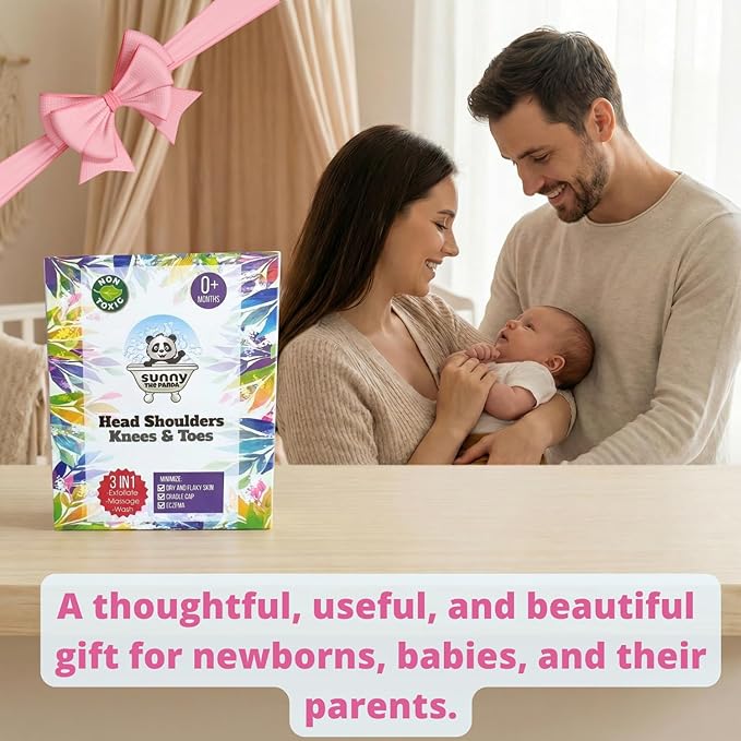 Cradle Cap Brush and Sponge Set for Baby - Bath Essentials for Newborns | Treatment Comb | Baby Bath Sponges (5-Pack Pink)