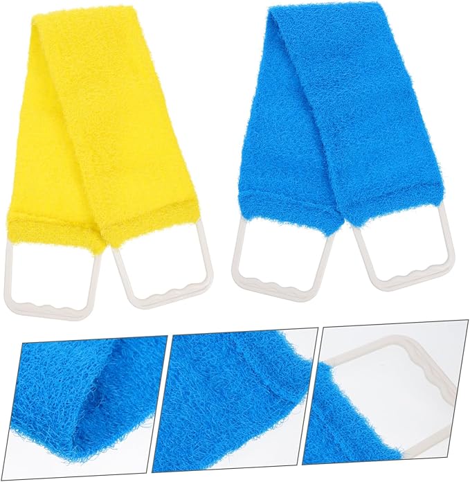 Double-Sided Bath Scrubber Strap for Men and Women Exfoliating Back Scrub Towel with Massage Texture 27.16In Long Body Scrub Belt for Shower and Spa