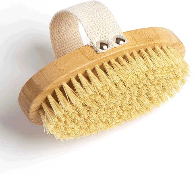 Firm Dry Brush & Shower Brush for Body - Handheld Back Scrubber Body Brush Exfoliator & Dead Skin Remover for Body Firm & Tighten Skin Improve Circulation for Men & Women by M3
