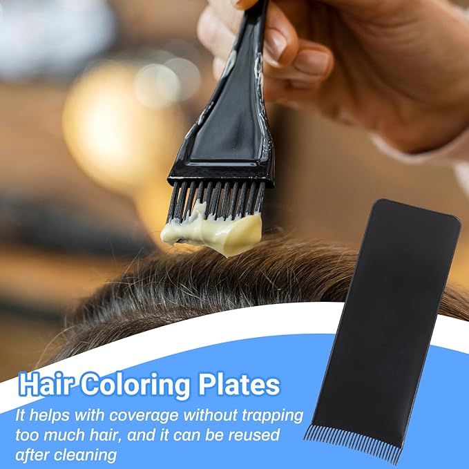 2Pcs Balayage Board & Dye Brush Kit, Balayage Highlighting Board and Black Hair Dye Comb, Professional Hair Highlighting Kit for Women Men All Types Hairstylist Accessories