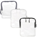 BORSALI TSA Approved Toiletry Bag - Clear Quart Size for 3-1-1 LIquids for Carry On Travel - Toiletries Organizer - Cosmetic Pouch with Zipper - Travel Accessories - Set of 3