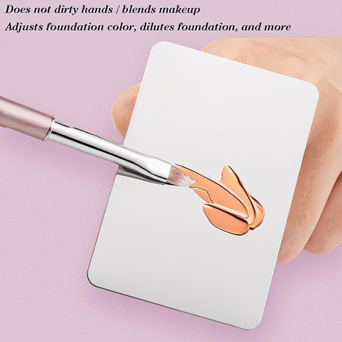 Makeup Mixing Palette, KissDate Makeup Spatula Palette with Foundation Spatula, Stainless Steel Makeup Palette Mixing Tray Nail Art Foundation