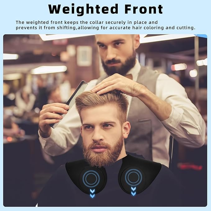 Professional Hair Cutting Cape with Geometric Grid Pattern, Longer Silicone Waterproof Cutting Mat,Neck Guide