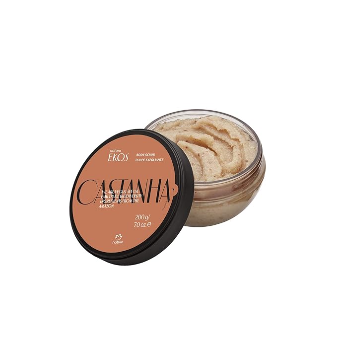 Natura Ekos Castanha Body Scrub – Exfoliating Sugar & Brazil-nut Oil Body Polish – 100% Vegan, Fair-Trade, Eco-Packaged – Dry & Sensitive Skin Moisturizer – Hydrating & Revitalizing, 7 oz (200 g)